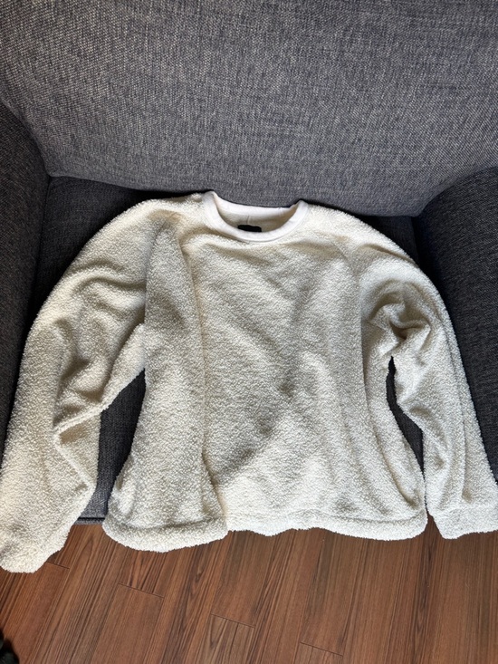 Standard Cloth Other - Men's Cream Sherpa Crewneck Sweater - Cozy Everyday Layer